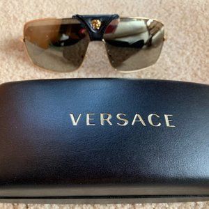 authentic Versace Sunglasses Gold - Light Brown Mirror Gold